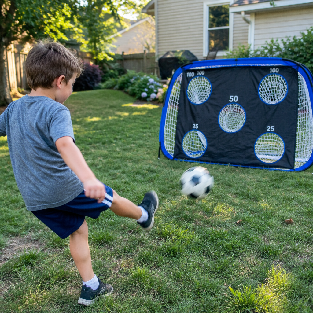 4-in-1 Pop-Up Soccer Goal for Kids | Opens in 3 Seconds, Folds in 10